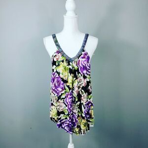 Free People Floral Sleeveless Blouse. Multi-Colored SP#26